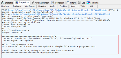 Upload request in fiddler